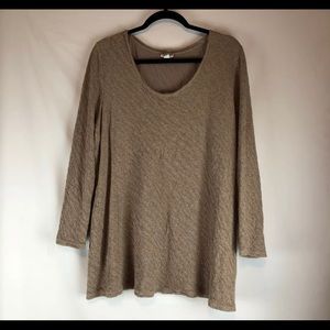 Pure Jill Womens Popover Blouse Brown Size XL